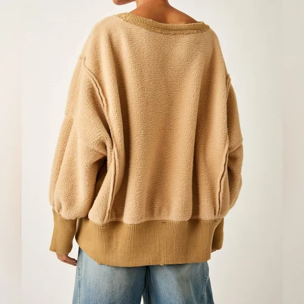 NWOT Free People We The Free Cozy Camden Sweatshirt In Sandstorm Sold Out Color - Image 6