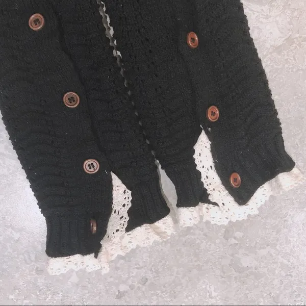 Steve Madden Button Crochet Knit Leg Warmers - Image 6