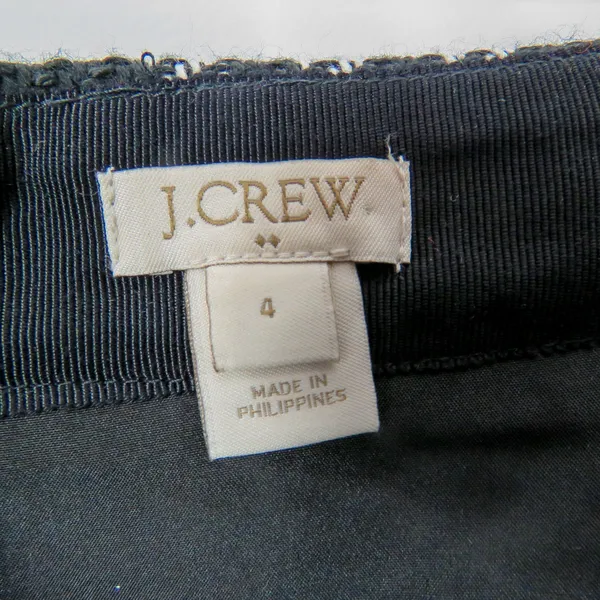 J. Crew Black and White Tweed Plaid Preppy Mini Skirt Size 4 - Image 5