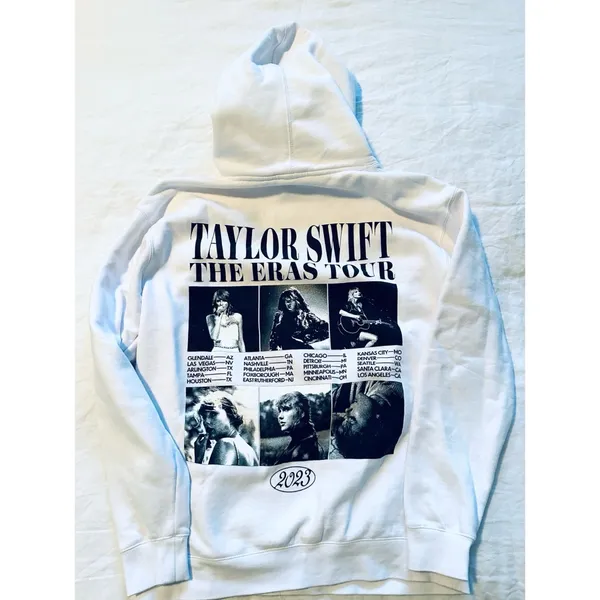 Taylor Swift The Eras Tour Collage White Hoodie - Image 5