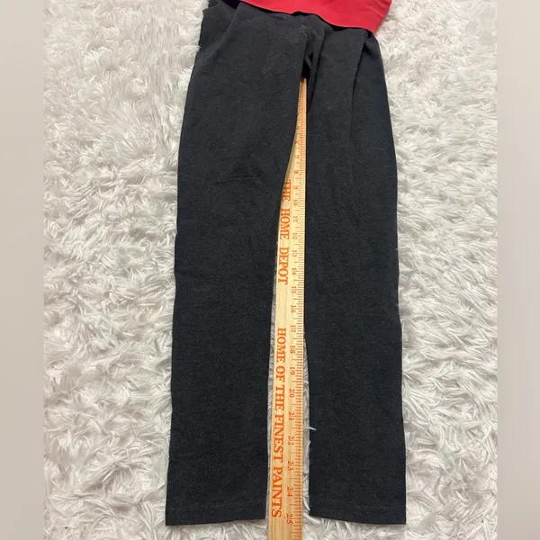 Aerie Slim Gym Skinnie gray pink fold over leggings workout yoga woman’s small - Image 6