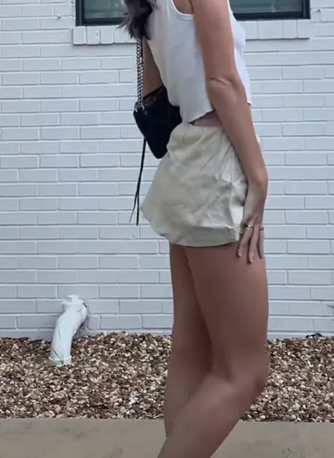 My Little Micro Free People Mini Cotton Linen Skort croissant - Image 2