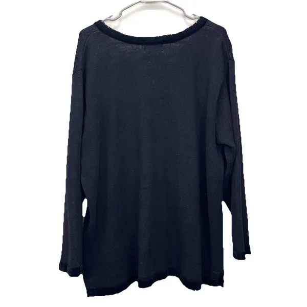 Quacker Factory Black Christmas‎ Tree Holiday V Neck Pullover Sweater Size 1X - Image 6