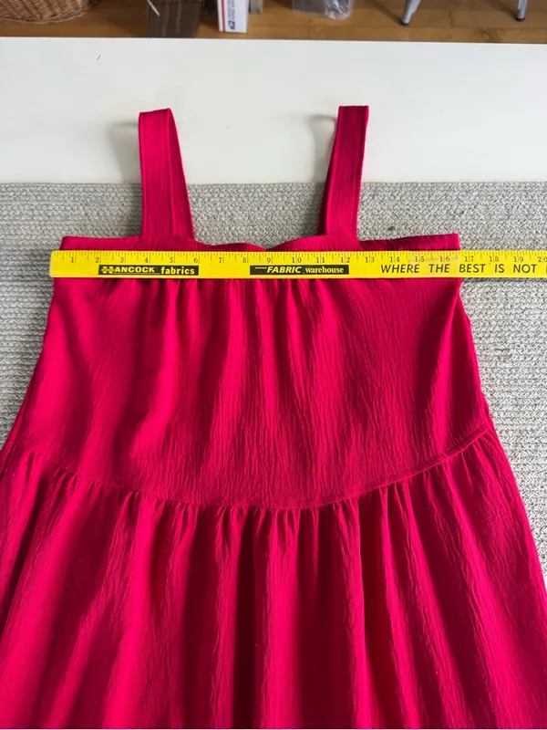 Max Studio Red Tiered Maxi Dress Size Small - Image 7