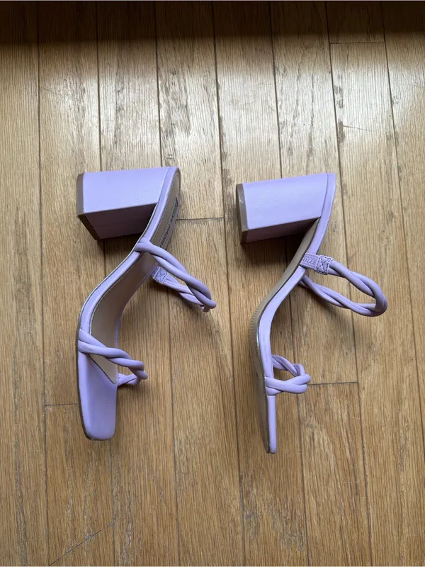 Steve Madden Lavender Braided Strap Block Heel Sandals - Image 5