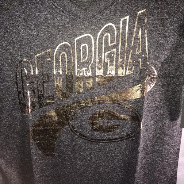 Champion NCAA Georgia Bulldogs Jersey TSHIRT small gray & gold - Image 6