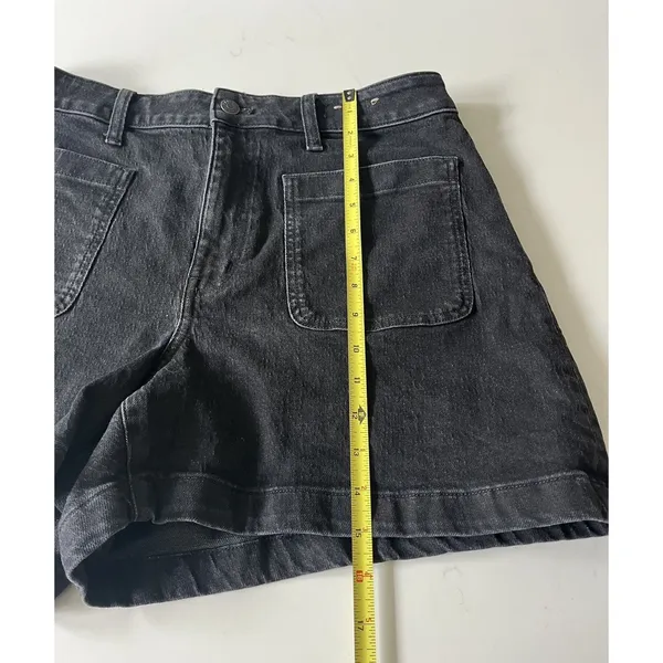 Madewell Curvy The High-Rise Sailor Short Women’s Size 31 Black Denim - Image 8