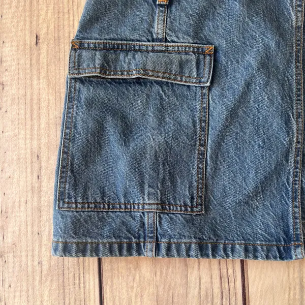 Abercrombie & Fitch High Rise Denim Mini Wrap Skirt - Image 4