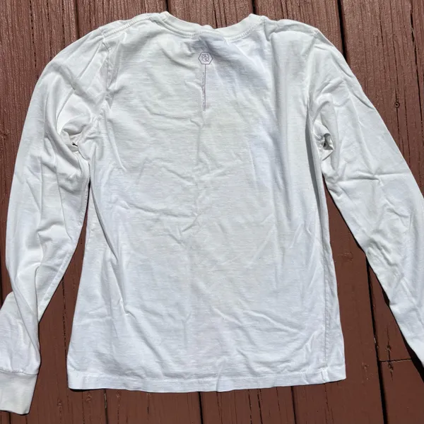 Vintage Y2K American Eagle faded white long sleeve M crew tee - Image 9