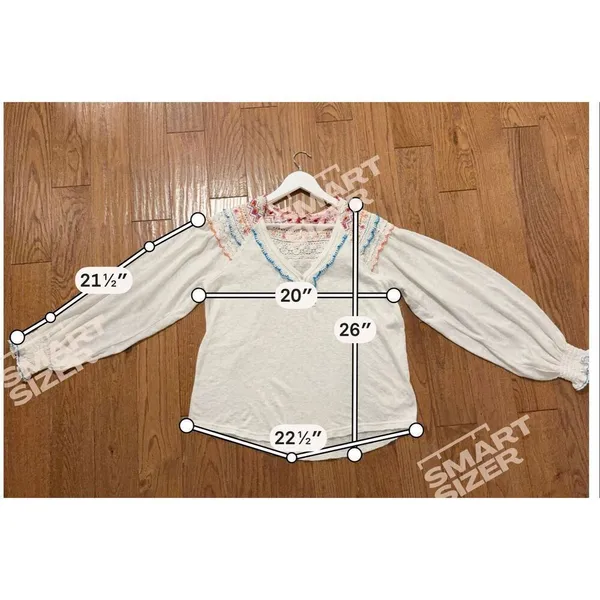 Free People White Siesta crochet embroidered colorful boho blouse small - Image 6