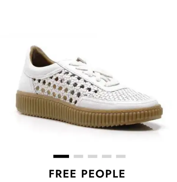 Free People Wimberly White Woven Sneakers with Gum Sole New w/ Box 8.5 - Image 8
