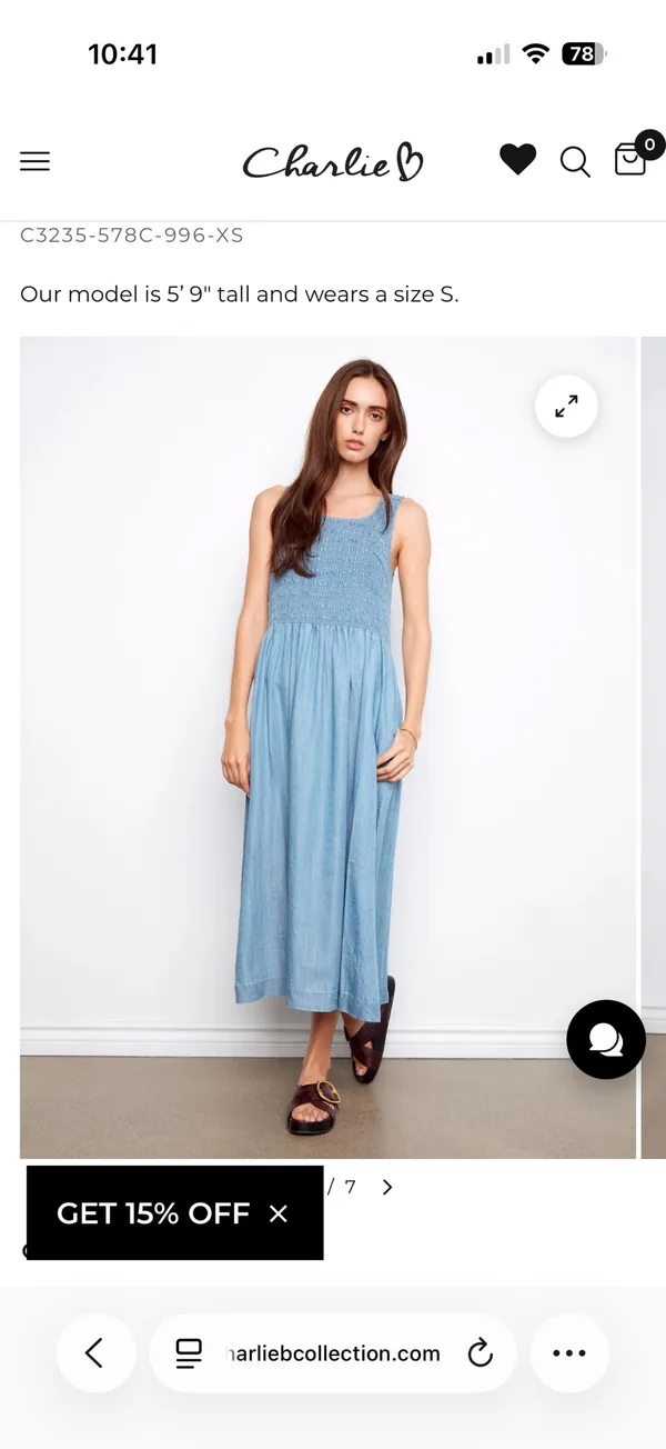 Smocked Maxi Dress Blue - Image 2