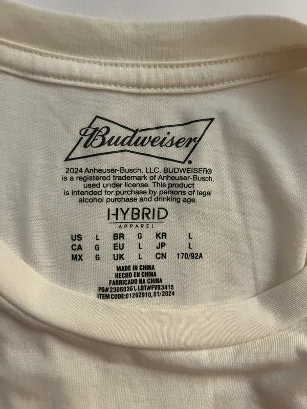 Budweiser Logo Tee in Classic White - Image 3