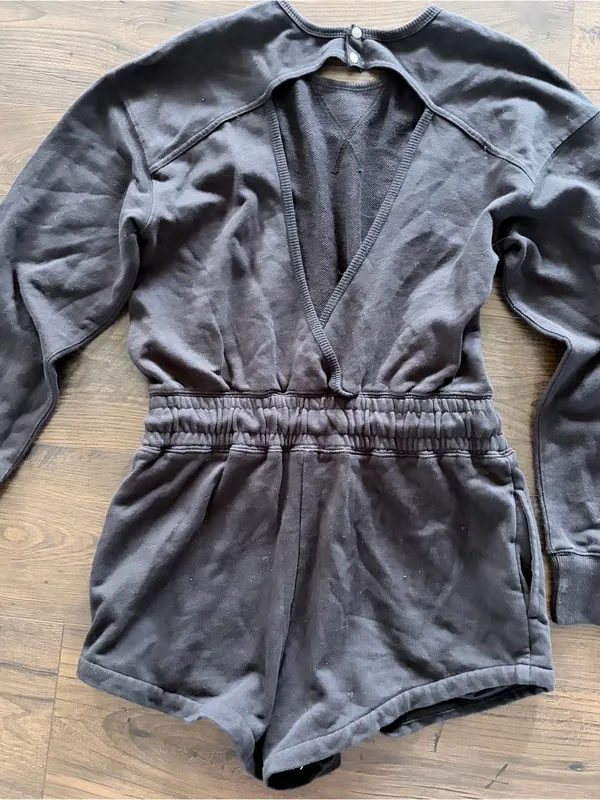 FP Movement Free People Best Of Romper Black S/P Long Sleeve Athleisure - Image 3