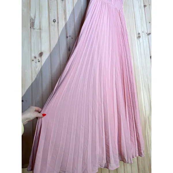NWT Lulus Admirable Elegance Light Pink Pleated Bustier Maxi Dress Bridesmaid M - Image 5