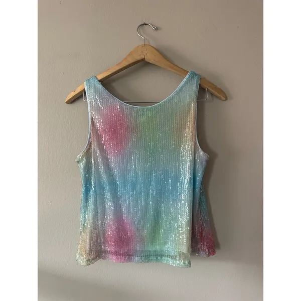 Rachel Zoe Rainbow Sequin Tank Top Size Medium NEW WITH TAGS - Image 5