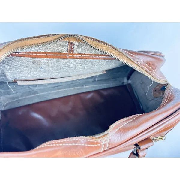 Vintage Top Grain Cowhide Leather Travel Bag Bag + Dopp Kit Leather Toiletry - Image 13