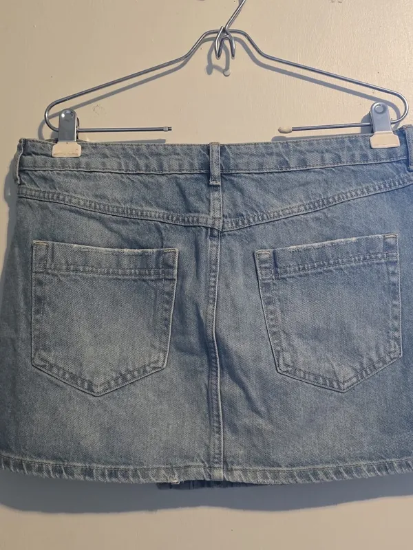 Free People Light Wash Denim Skirt - Image 8