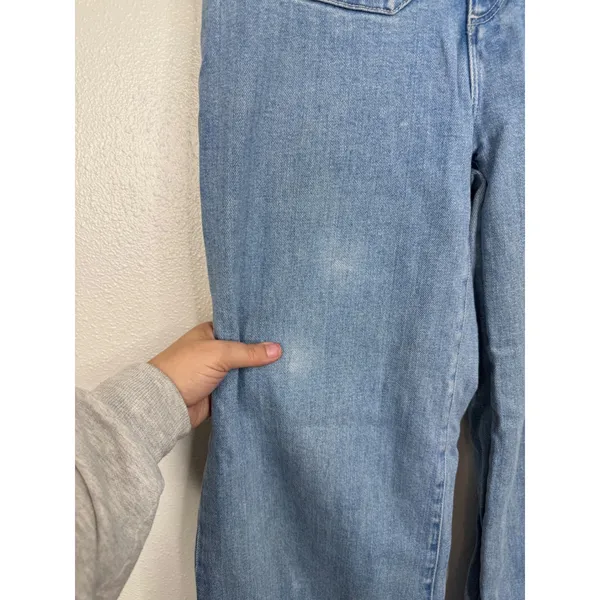 Rollas Sailor Jeans Light Blue Organic Cotton High‎ Rise Wide Leg Denim 26 - Image 3
