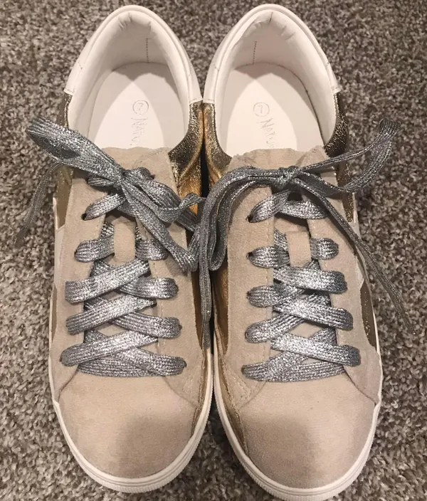 Gold And Silver Sneakers White Size 7 - Image 4
