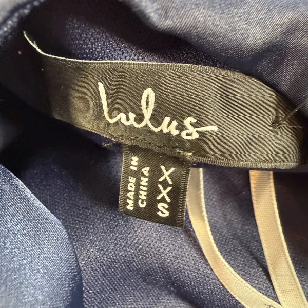 Lulus Women's XXS Sleek Essence Navy Blue Satin Halter Sleeveless Mini Dress - Image 10