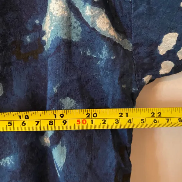 Pilcro Anthropologie Blue Floral Boho Button Down Blouse Cotton Women's size XS - Image 8
