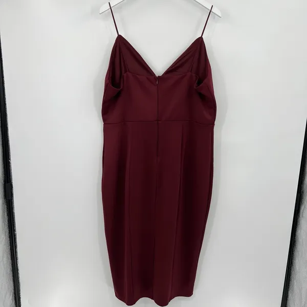 Showpo Big Ideas Midi Dress Size 16 Red Cocktail Thigh Leg Slit Bodycon S005820‎ - Image 5