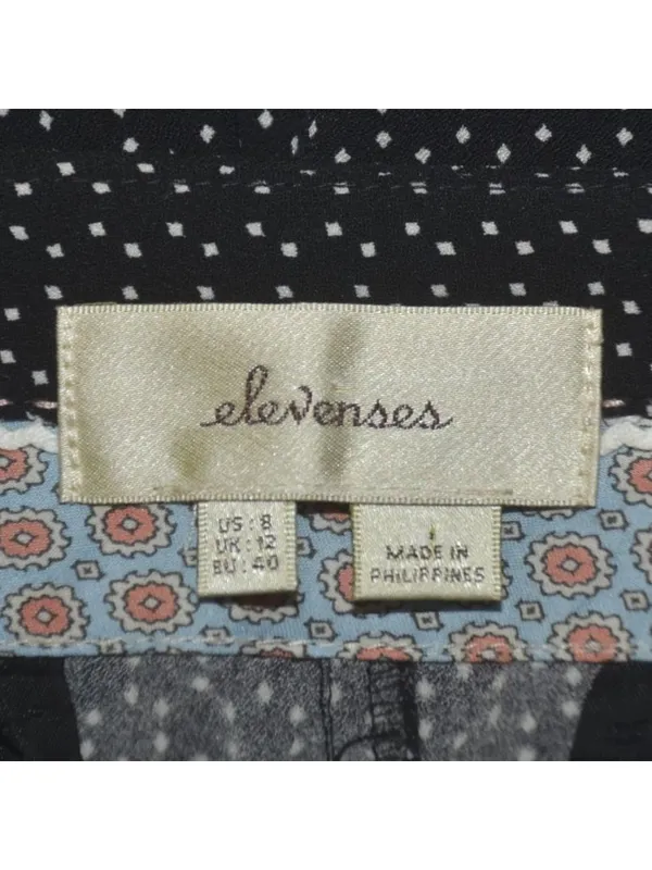 Elevenses Anthropologie Kingsland Pants Black White Dot Wide Leg Sailor Size 8 - Image 10