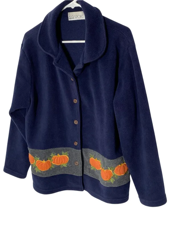 VINTAGE CD SPORT Pumpkin Fleece Jacket - Image 3