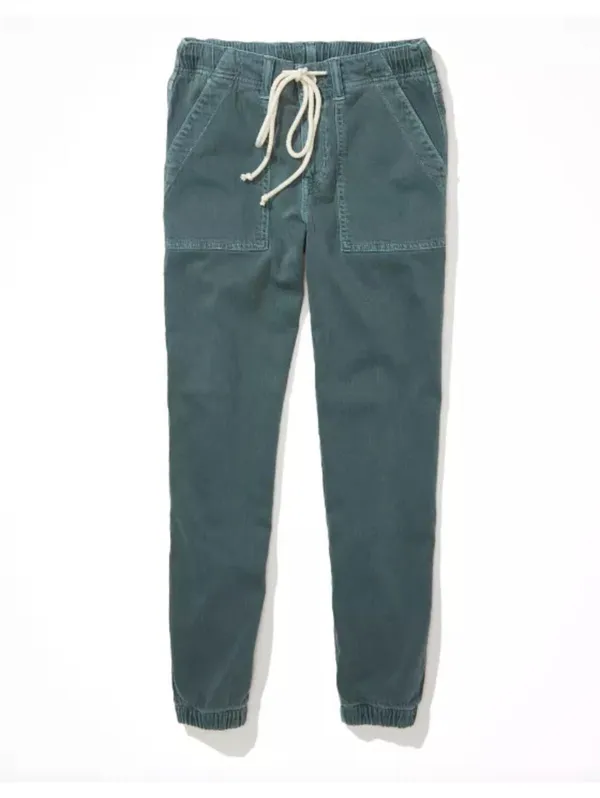 (C149) American Eagle Stretch Tomgirl Cargo Utility Jogger Pants Dark Green 00 - Image 4