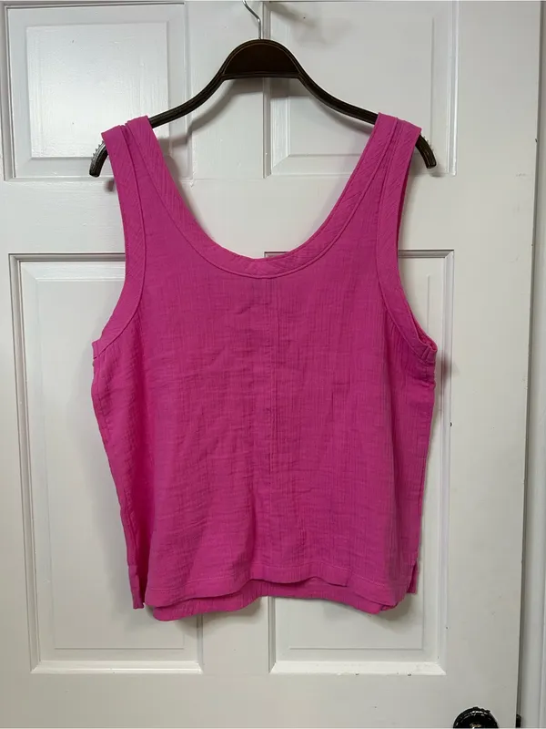 LOFT Hot Pink Scoop Neck Tank - Image 2