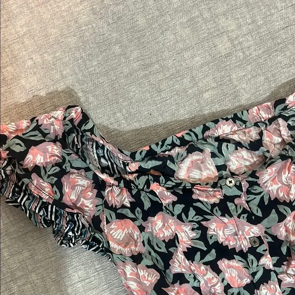 Square Neck Flutter Sleeve Pink and Orange Sundress - Image 6