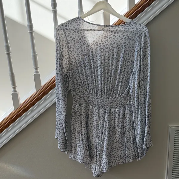 Altar'd State Gray Leopard Print Romper - Image 2