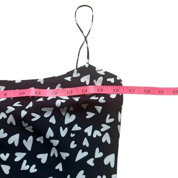 Abercrombie & Fitch Julia Heart Print Valentines Slip Mini Dress Small Black - Image 9