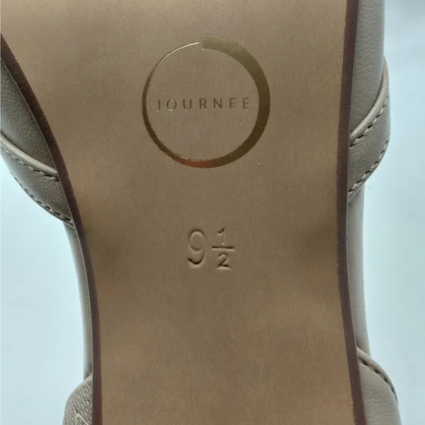 Journee Womens Heels 9.5 Taupe Slingback Kitten Heel Wedding Guest Party Pumps - Image 9