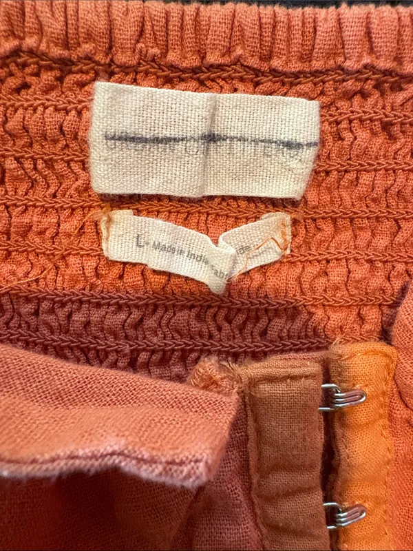 Urban Outfitters Rust Orange Puff-Sleeve Crop Top - Image 3