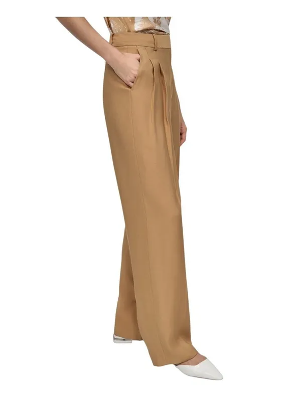 DKNY Womens High-Rise Sueded Side Pocket Canvas Pants UE5P8047 Whiskey Brown 12 - Image 10