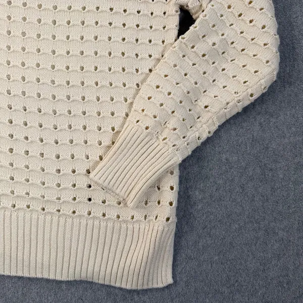 JOIE Sansa Open Knit Sweater Women's Medium Cream Long Sleeve V-Neck - Image 3