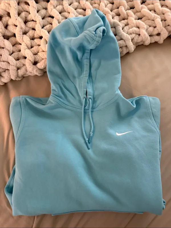 Nike Light Blue Pullover Hoodie - Image 5