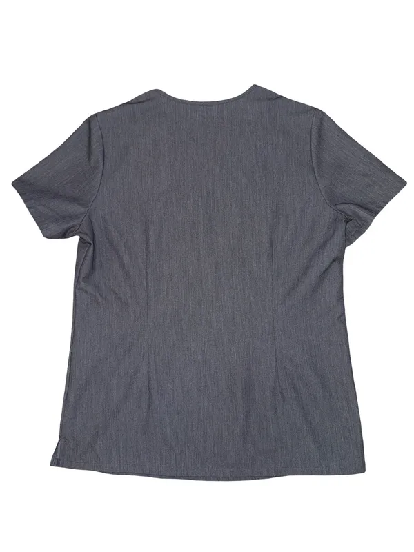 FIGS Technical Collection Gray Scrub Top Women’s Small V Neck Medical Uniform - Image 2