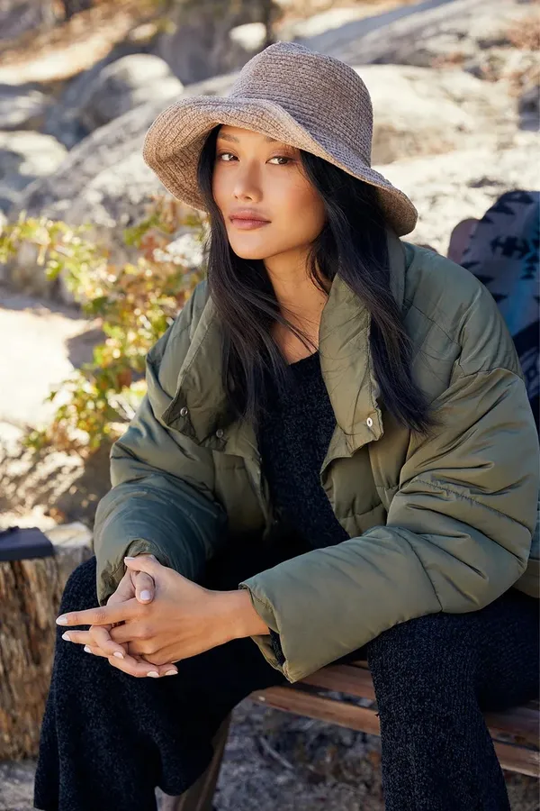 Free People NWT Weekender Olive Green Quilted Puffer Jacket. Size Large - Image 3