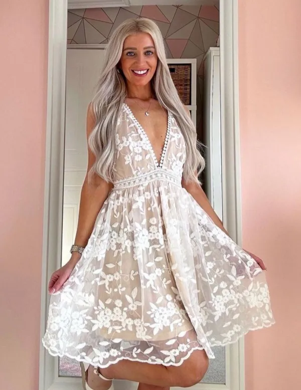 X Madison Prewitt floral lace mini dress - Image 2