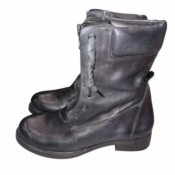 Vintage Foundry Co. Black Leather FILO Combat Boots Shoes 8.5 NO INSOLES - Image 3
