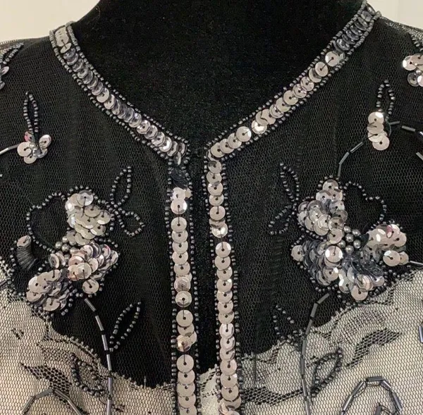 Vintage Mesh longsleeves blk jacket with sequence - Image 7