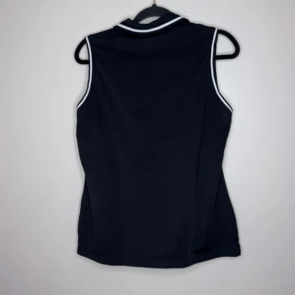 Nike Golf Tour Performance Womens Size Large Black V-Neck Sleeveless Polo Shirt - Image 4
