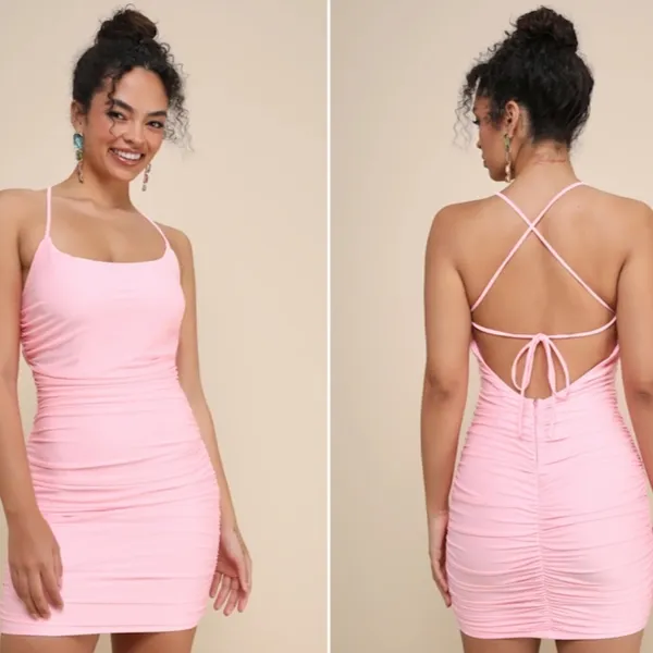 LULUS Date Night Sexy Wedding Cocktail Party Hoco Chic Mini Dress - Image 6