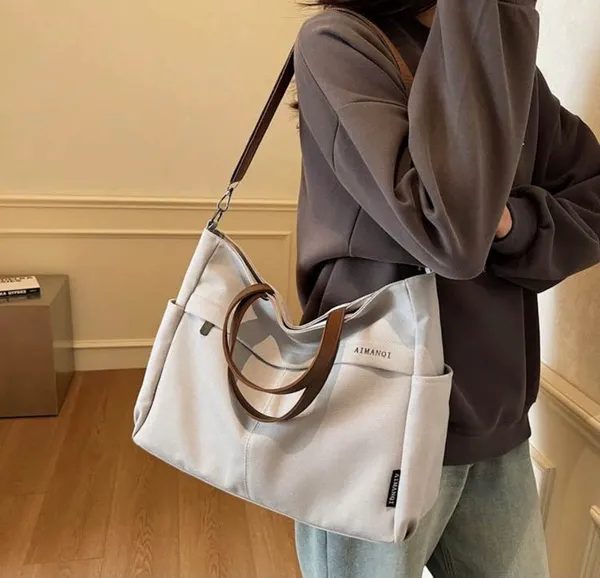 Canvas tote bag Tan - Image 6