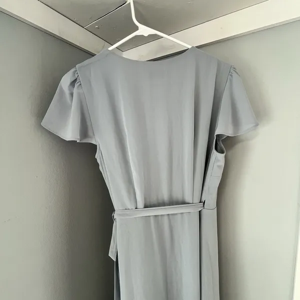 Show Me Your Mumu Noelle Flutter Wrap Dress‎ Dusty Blue Size Small - Image 8