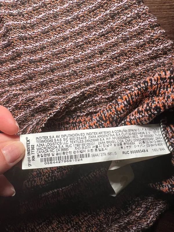 Zara Stripe Tweed Short Sleeve Dress Size Small - Image 9