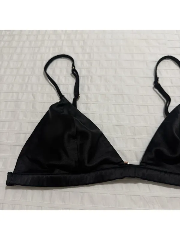 Victoria's Secret Unlined Bralette Sz M Medium Black - Image 4